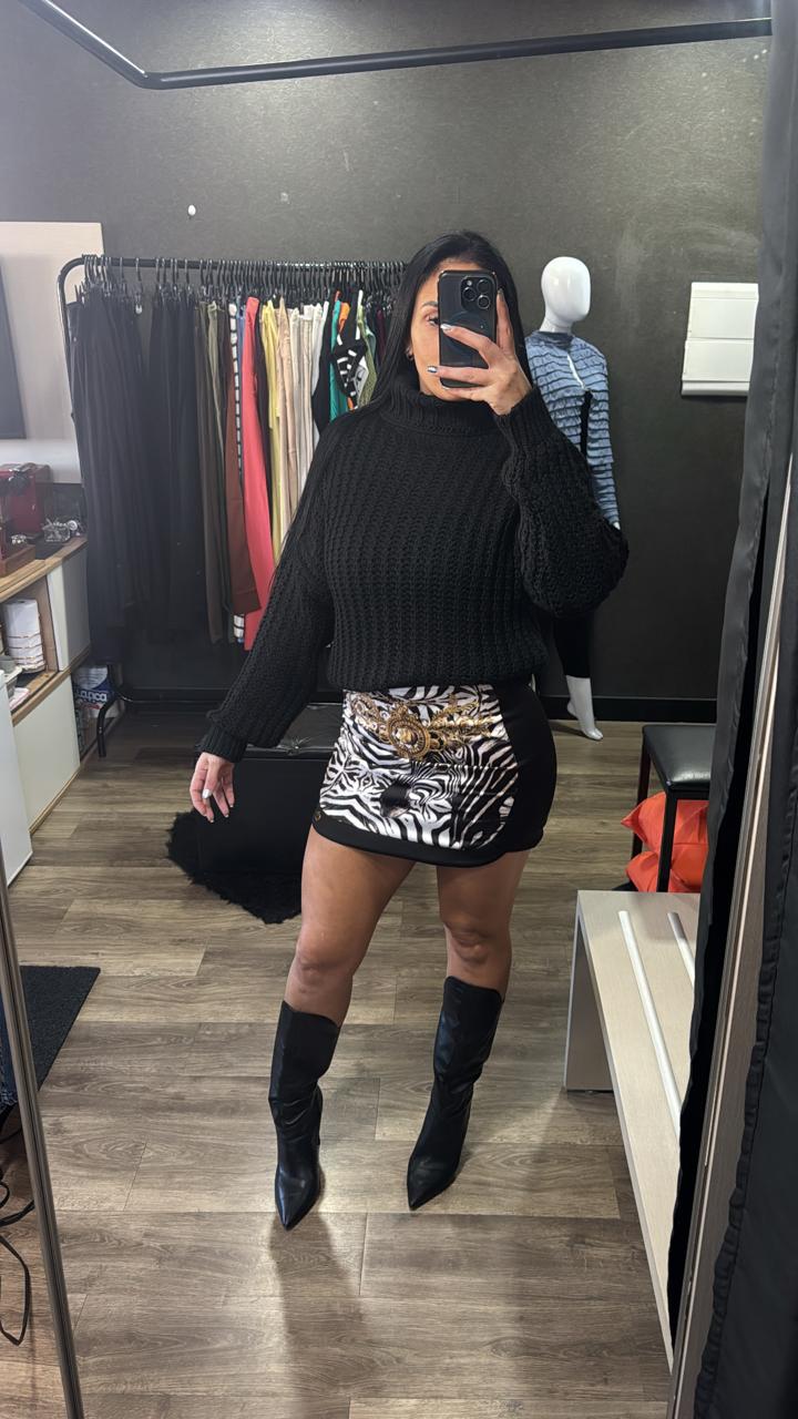 Blusas Tricô Gola Alta