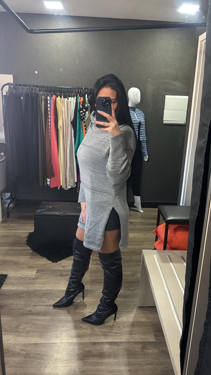 Blusas Tricô Gola Alta