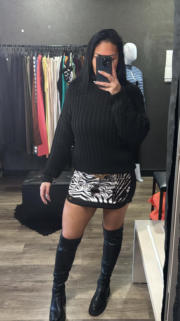 Blusas Tricô Gola Alta