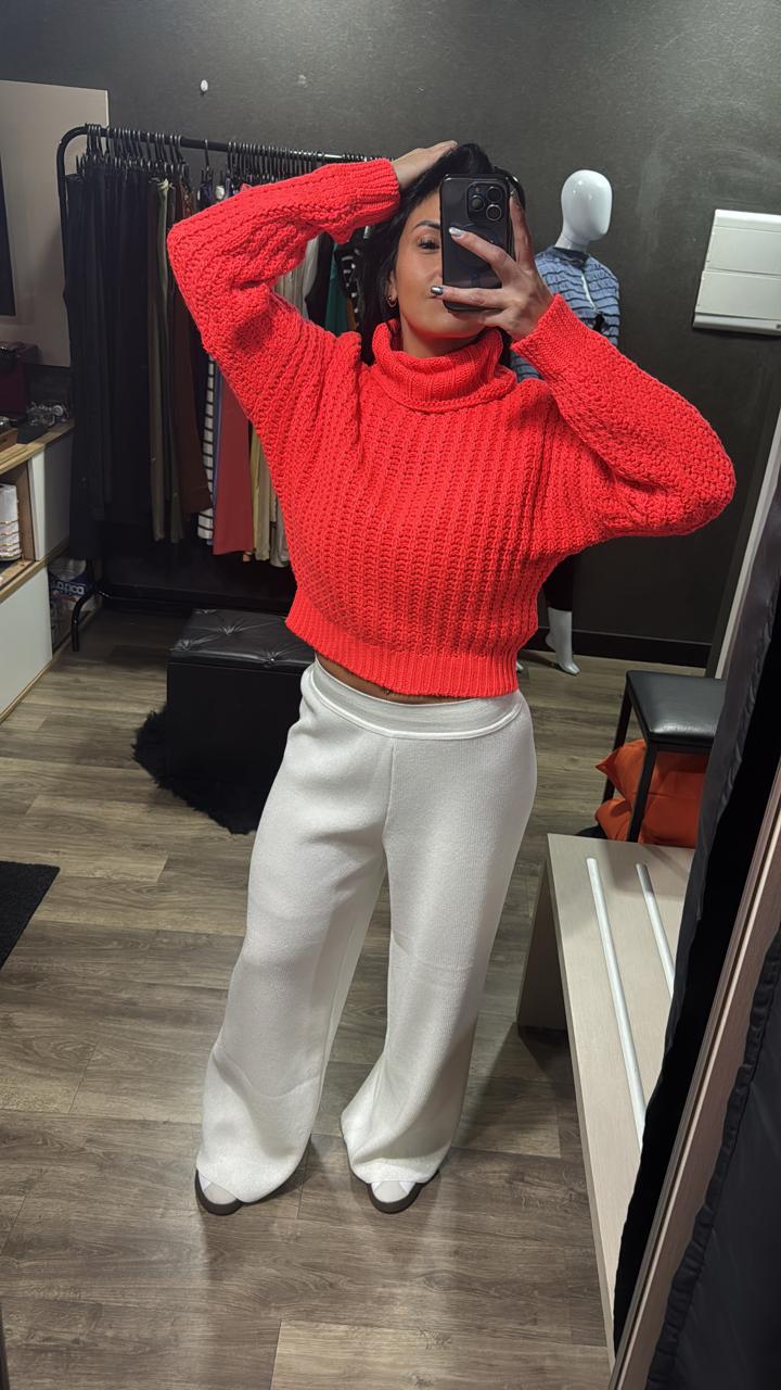 Blusas Tricô Gola Alta