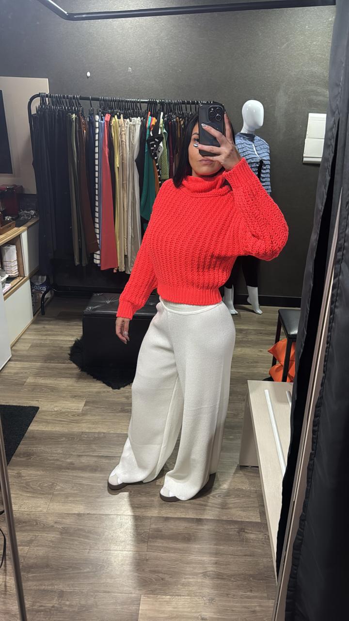 Blusas Tricô Gola Alta