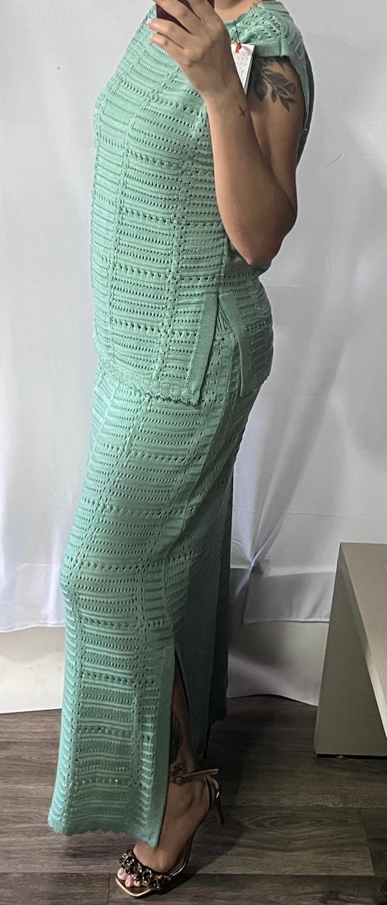 Conjunto Tricô Saia + Blusa