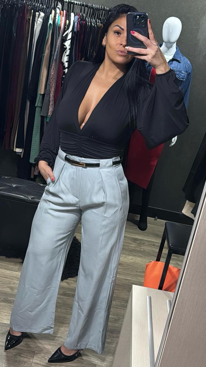 Calça Alfaiataria Linho Com Cinto