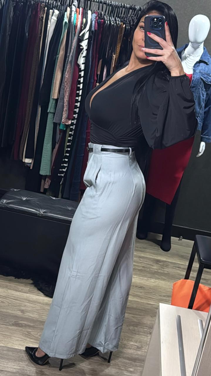 Calça Alfaiataria Linho Com Cinto