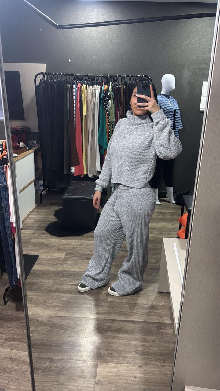 Conjunto Tricô Gola Alta