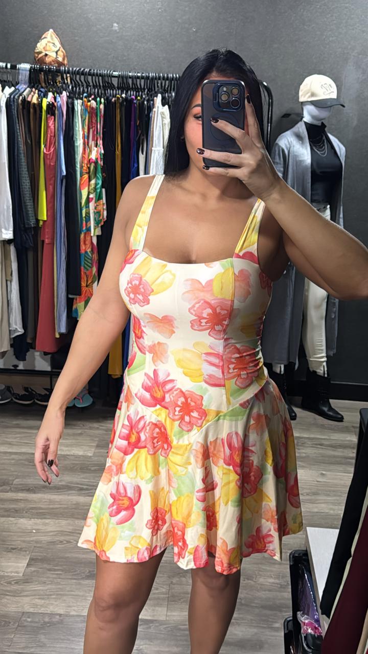 Vestido Curto Floral C/ Bojo