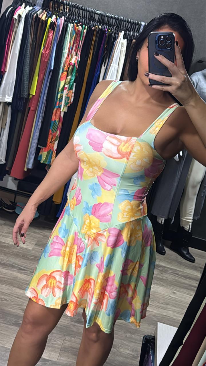 Vestido Curto Floral C/ Bojo