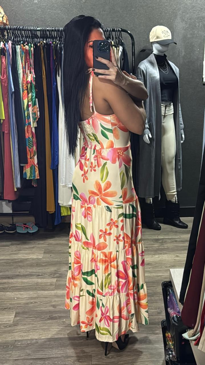 Vestido Longo Floral c/ Bojo