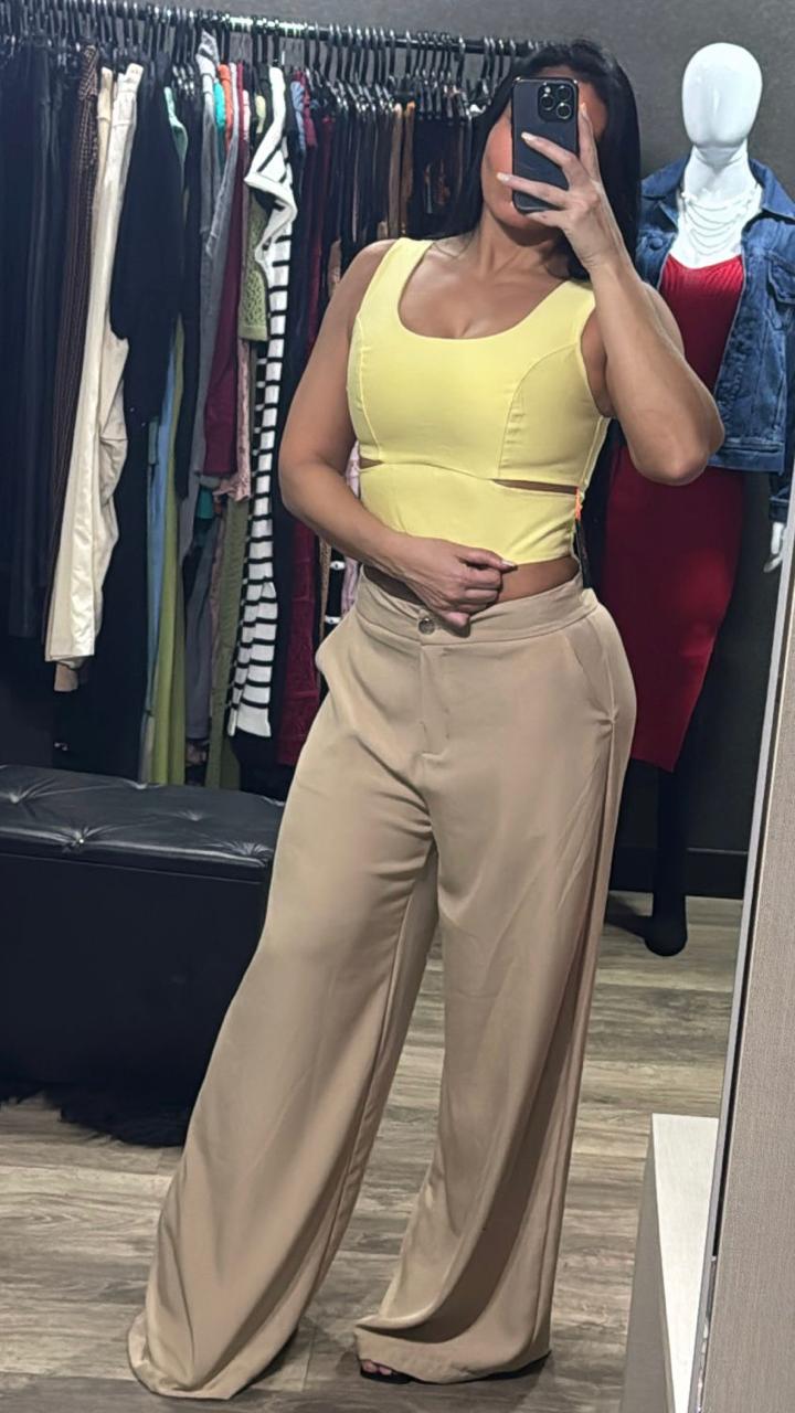 Cropped Alfaiataria Com Recorte