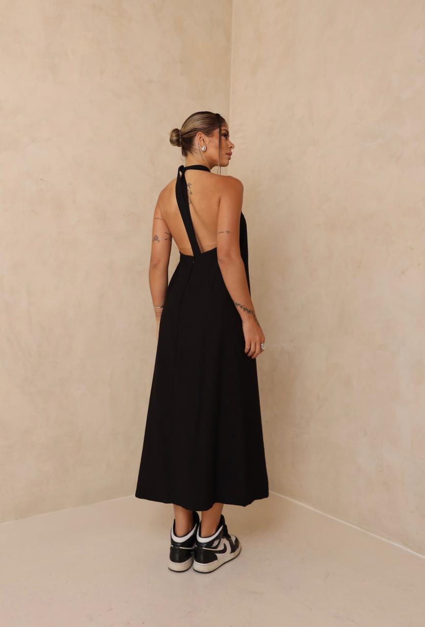 Vestido Alfaiataria Longo Costas Nua