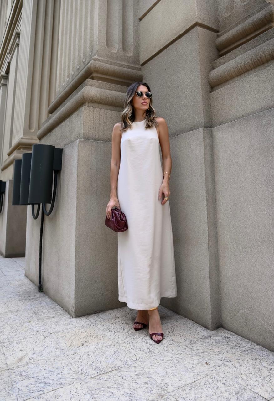 Vestido Alfaiataria Longo Costas Nua