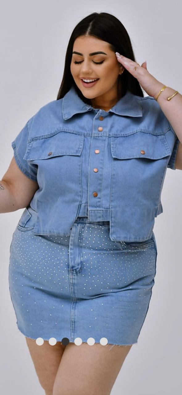 Camisa Jeans Cropped