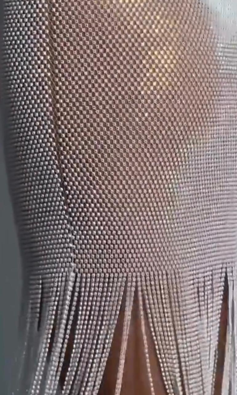 Vestido Tela Franja Lycra c/ Strass