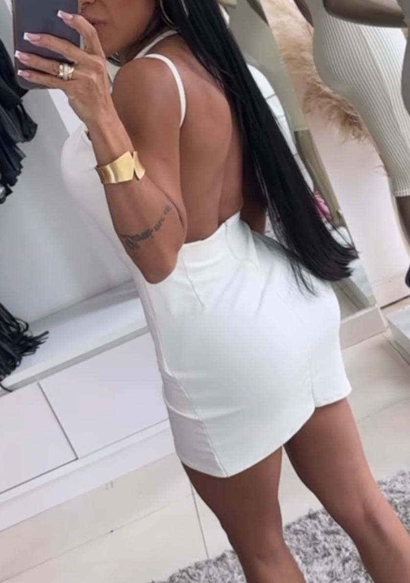 Vestido Ombro Só + Recorte Costas