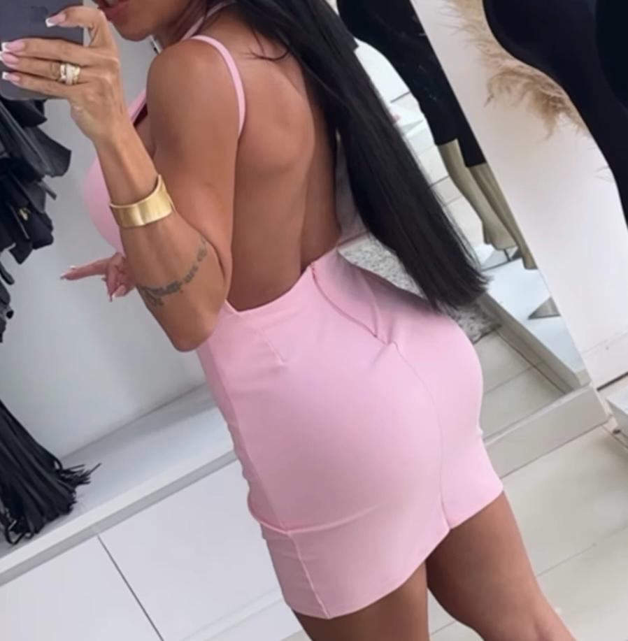 Vestido Ombro Só + Recorte Costas