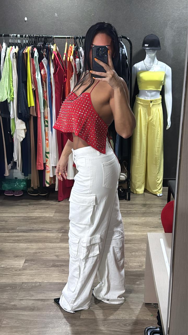 Calça Jeans Sarja Bolsos