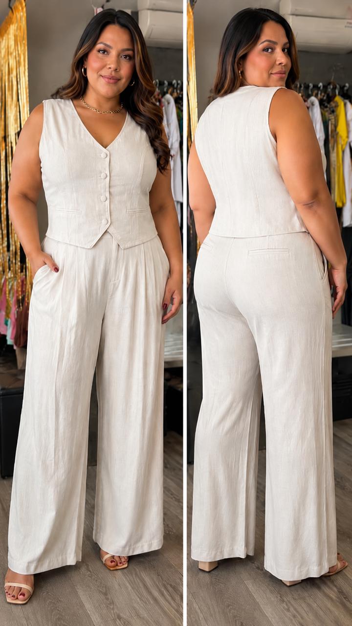 Conjunto Colete Linho