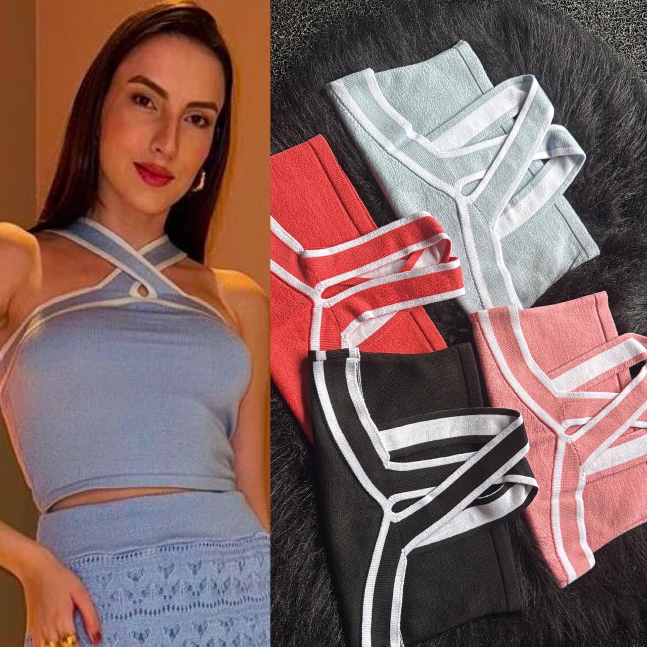 Cropped Tricô Trançado