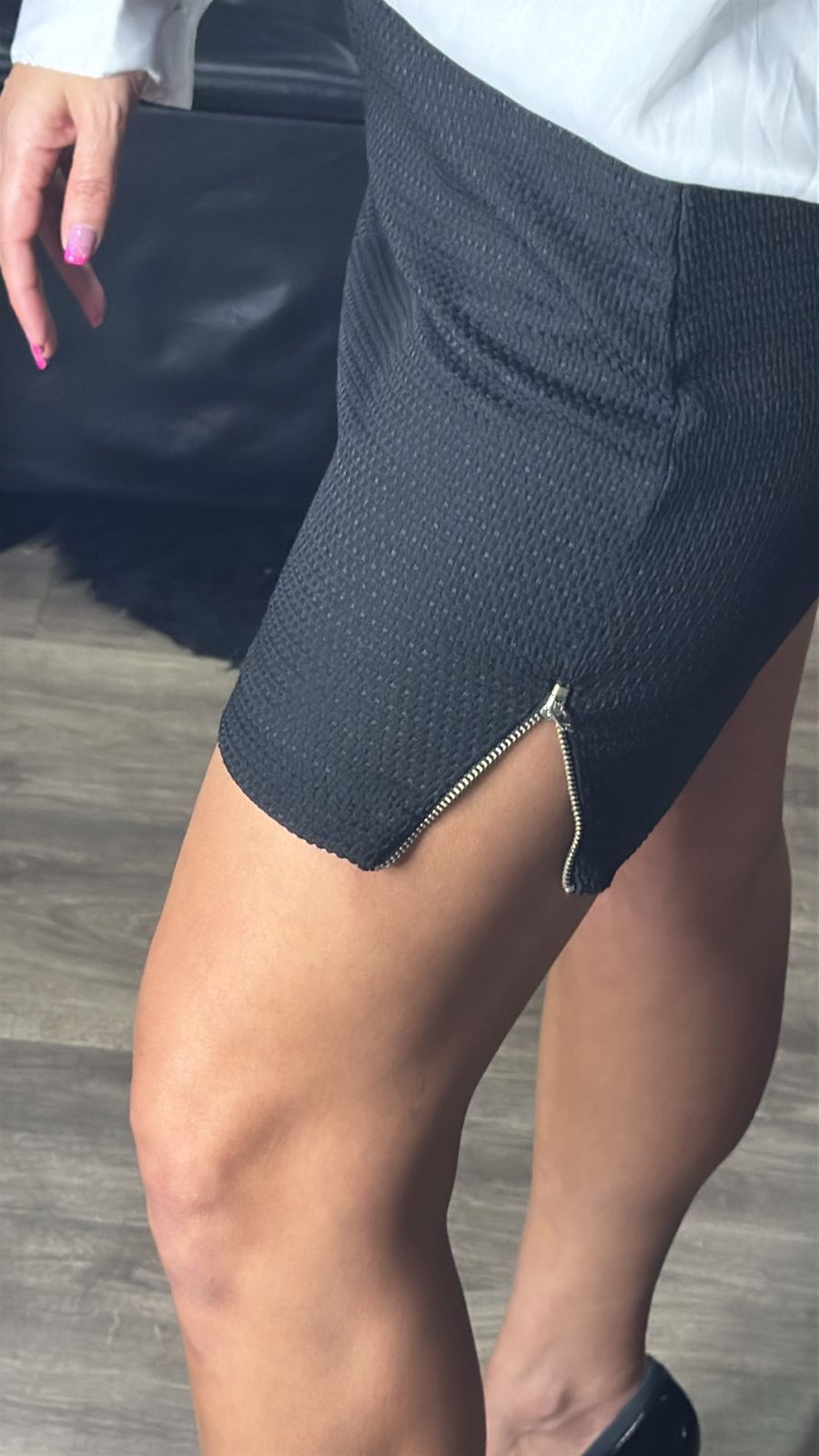 Saia Alfaiataria + Aplicação Zíper  CARMEN STEFFENS