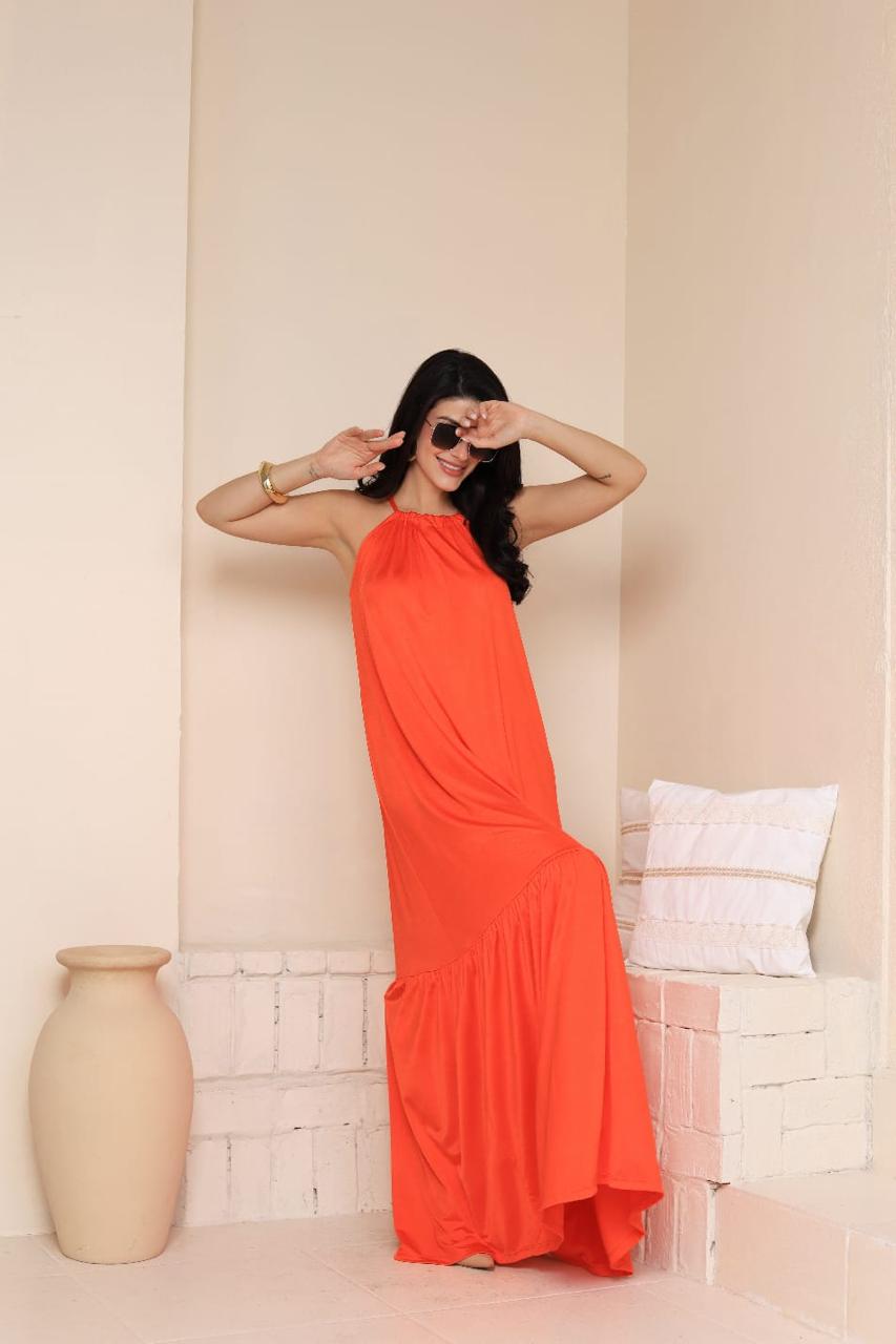 Vestido Longo Malha Fria