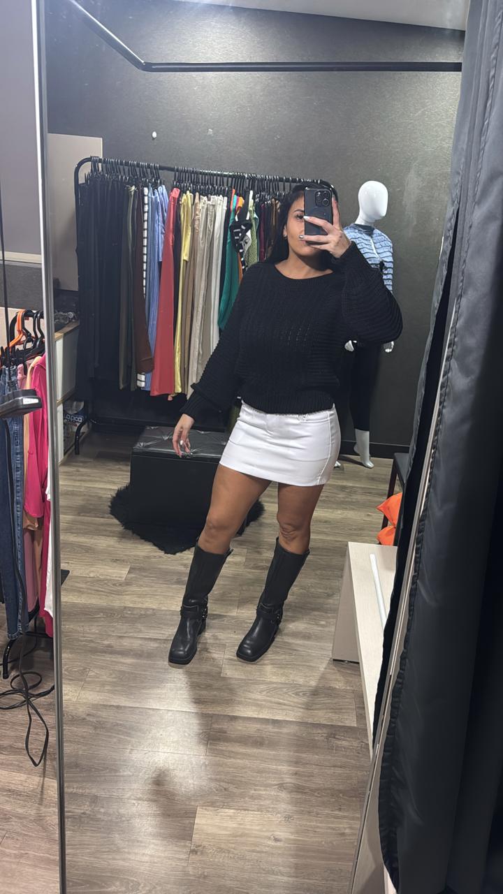 Blusas Tricô Gola Canoa