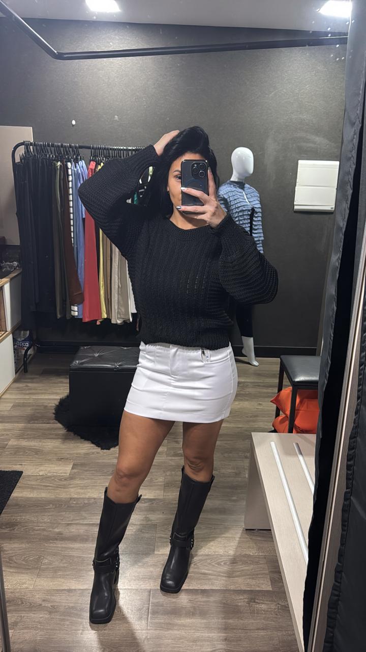 Blusas Tricô Gola Canoa