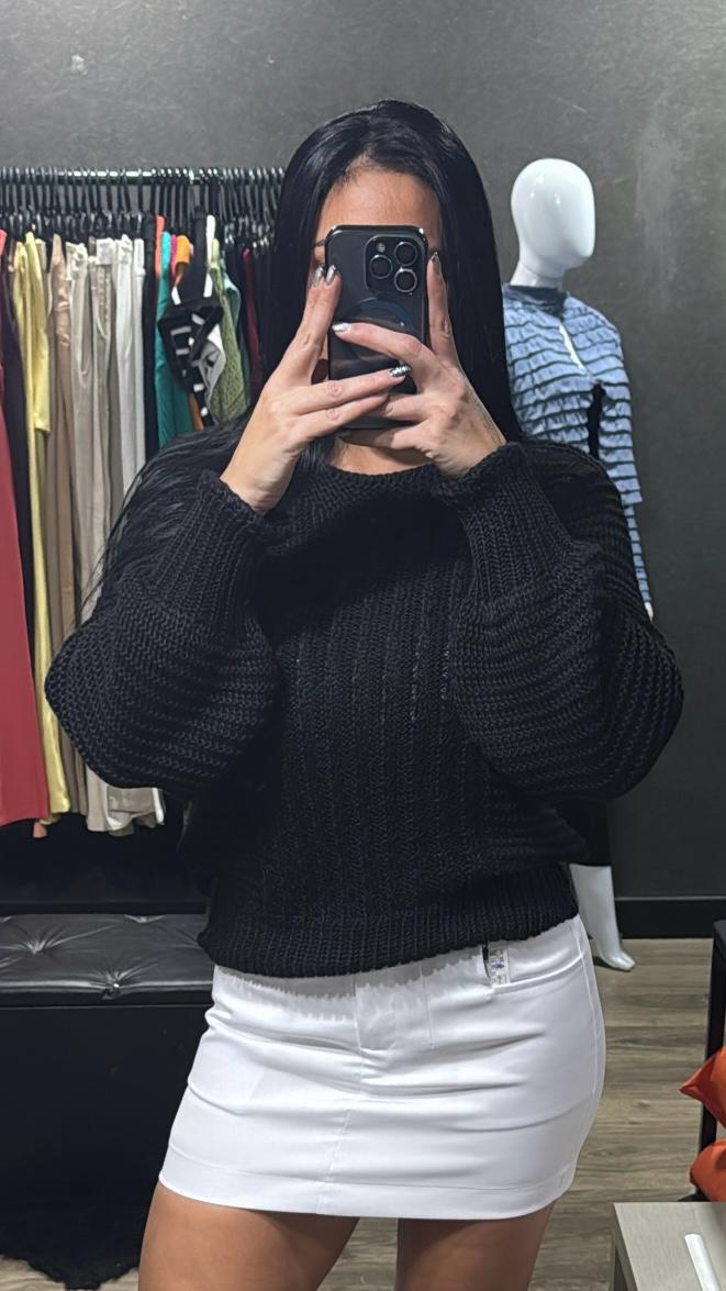 Blusas Tricô Gola Canoa