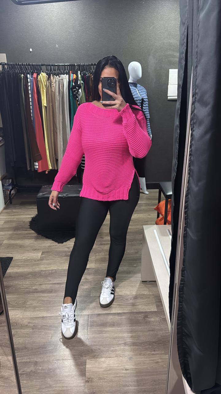 Blusas Tricô Gola Canoa