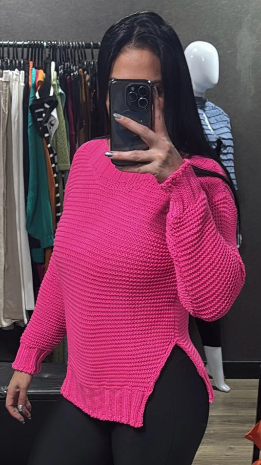 Blusas Tricô Gola Canoa