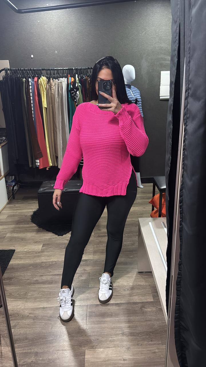 Blusas Tricô Gola Canoa