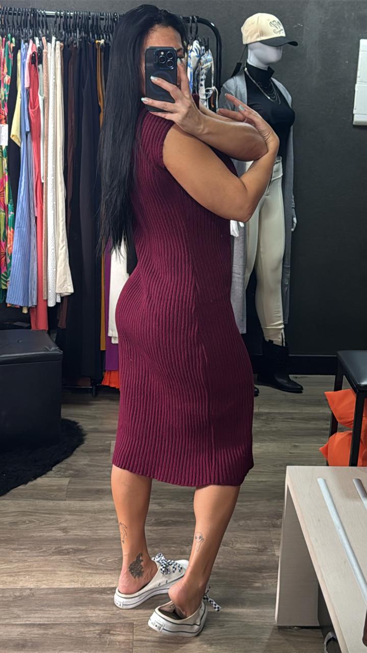 Vestido Gola Alta Lã