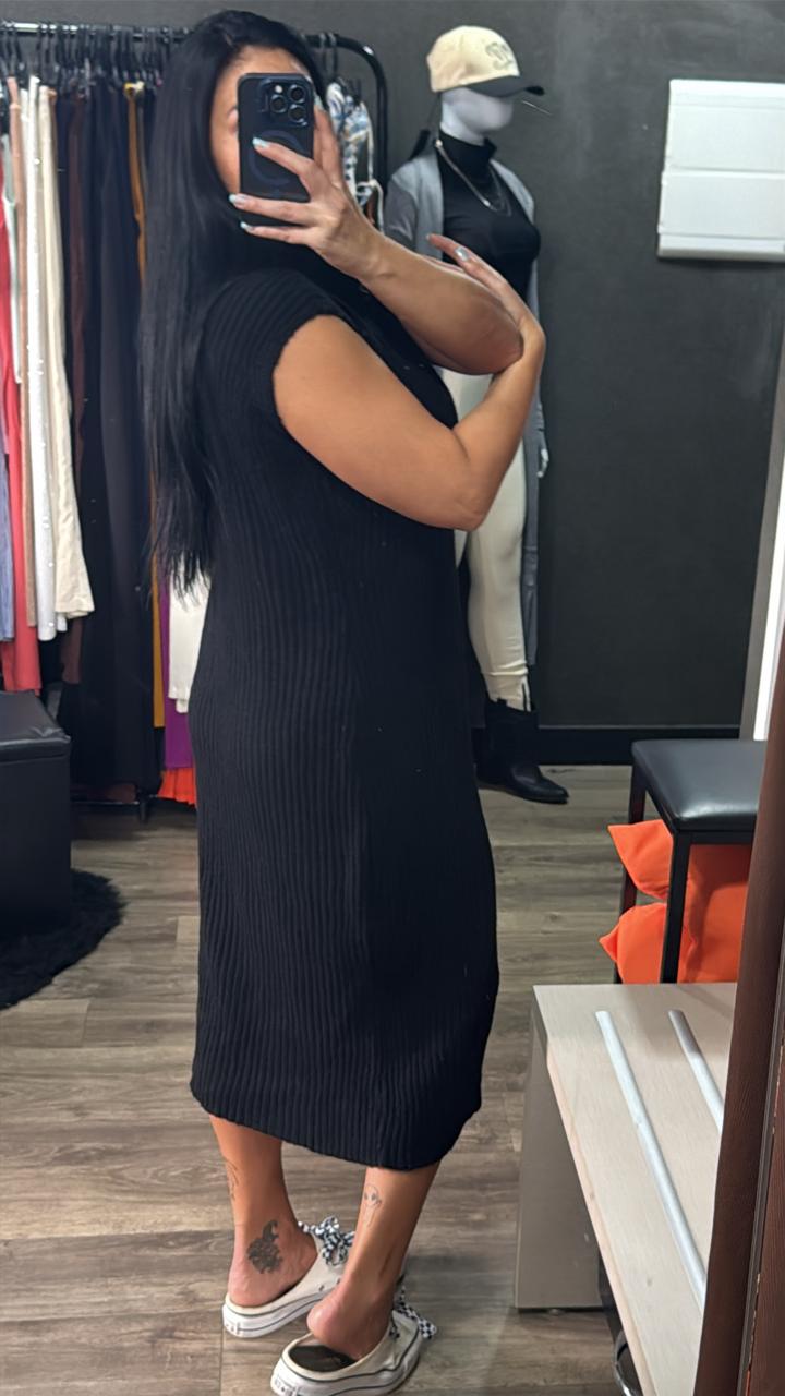 Vestido Gola Alta Lã