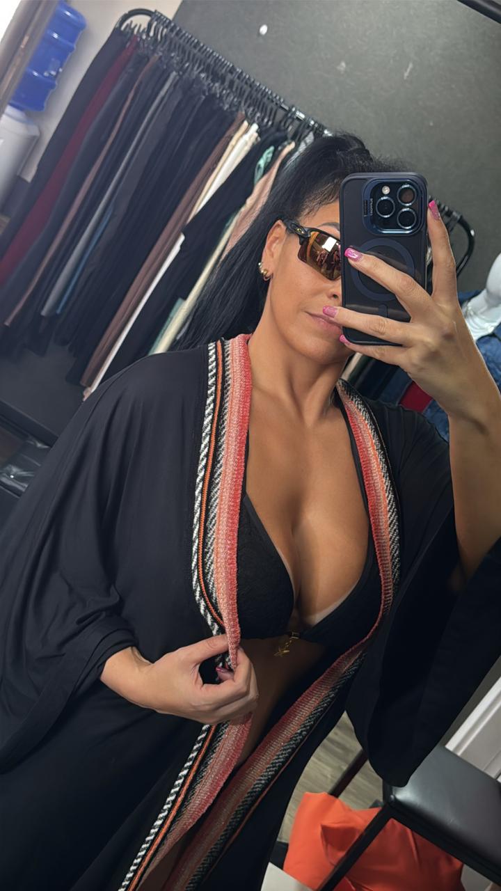 Kimono + Aplicação Tricô