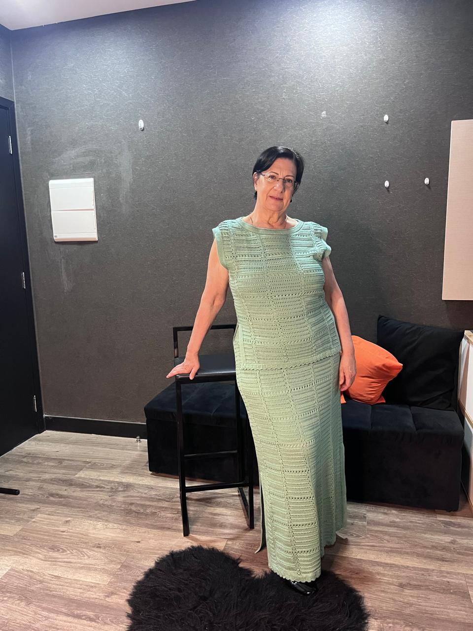 Conjunto Tricô Saia + Blusa