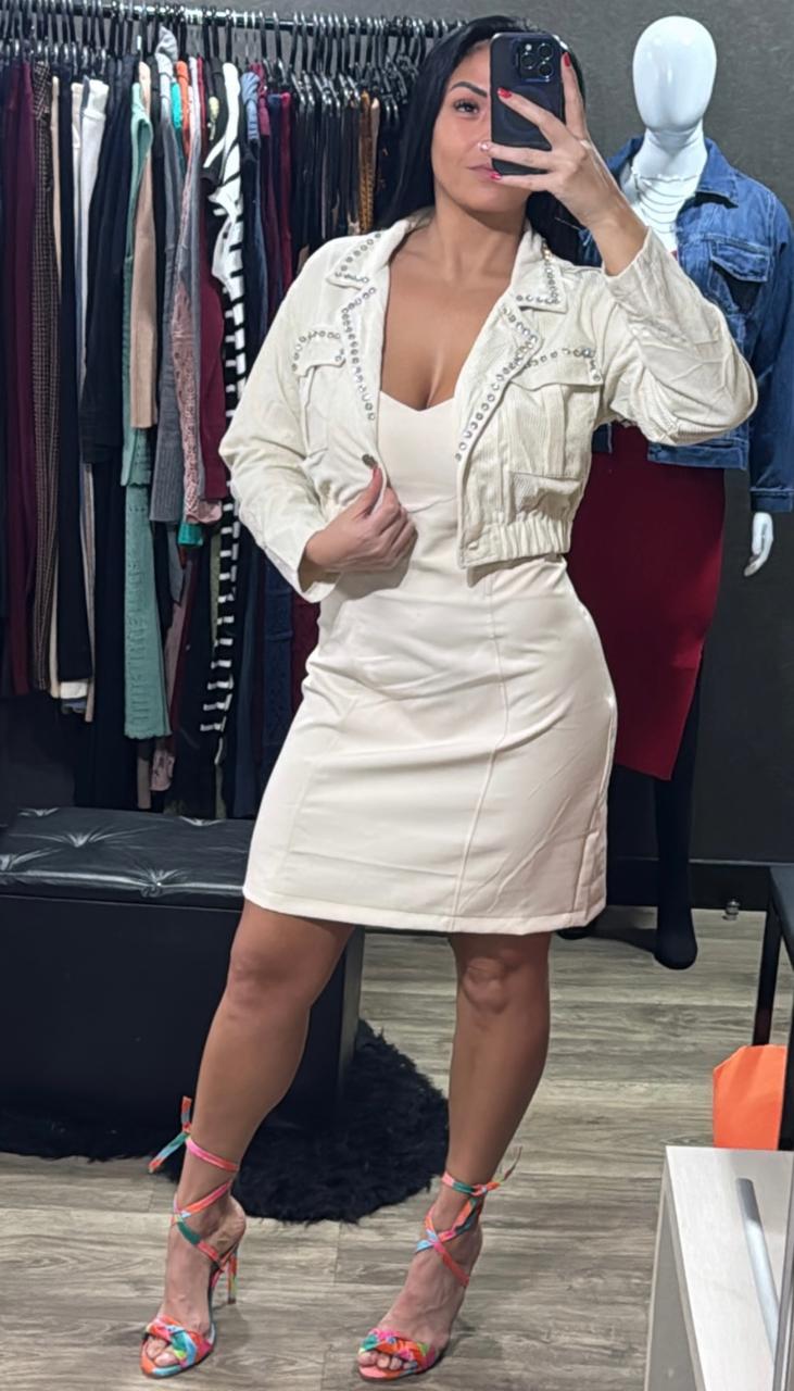 Jaqueta Camurça + Aplicação Strass