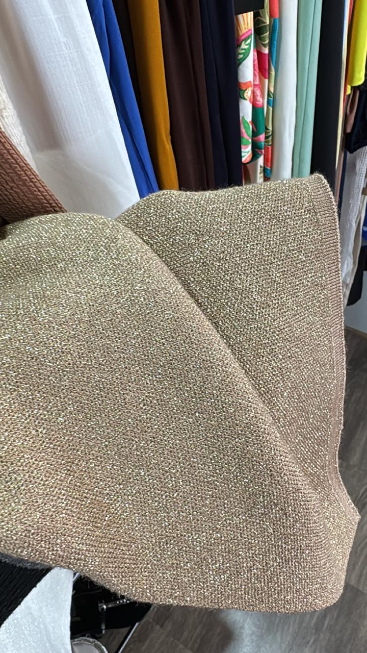 Vestido Midi Tricô Ombro Só