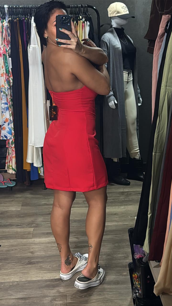 Vestido Alfaiataria Tomara Que Caía