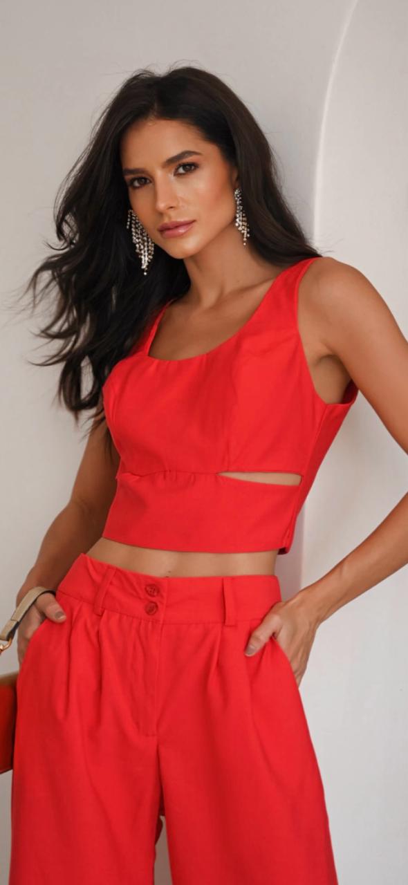 Cropped Alfaiataria Com Recorte