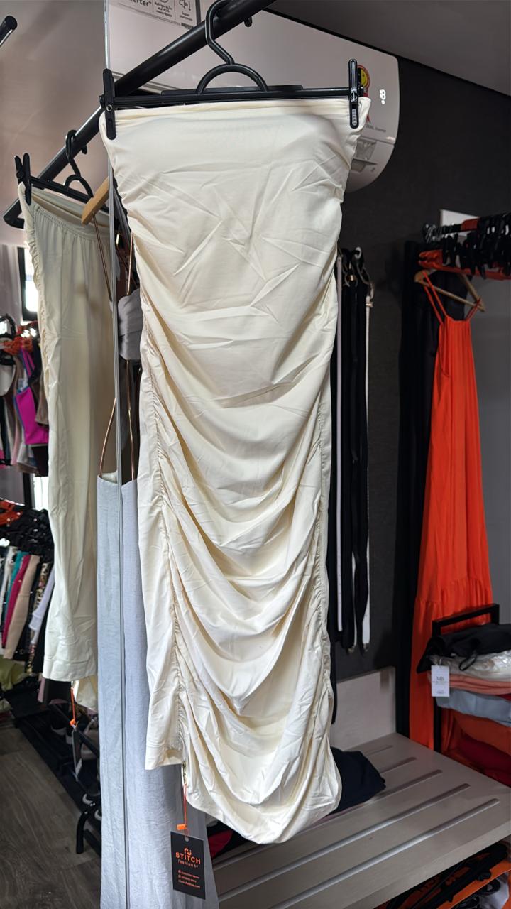 Vestido Franzido Tomara Que Caia