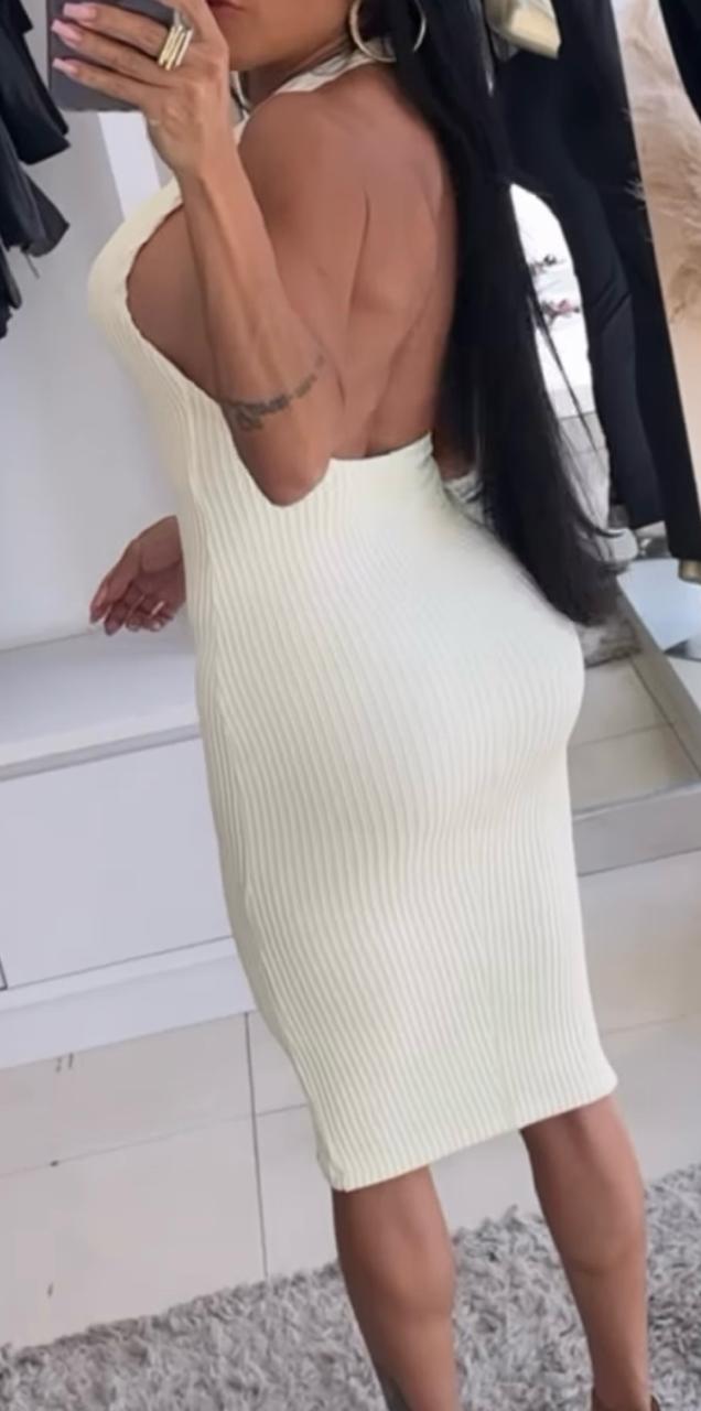 Vestido Midi Frente Unica + Aplicaçao