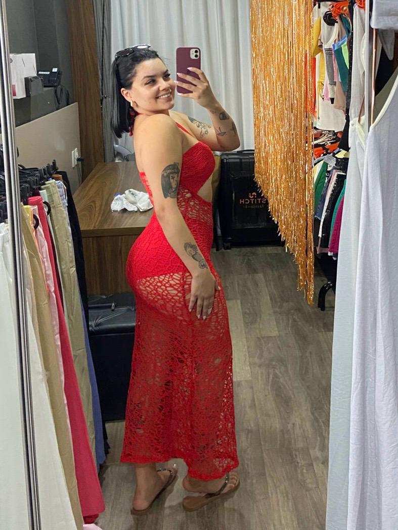 Vestido Argola Renda C/Lycra