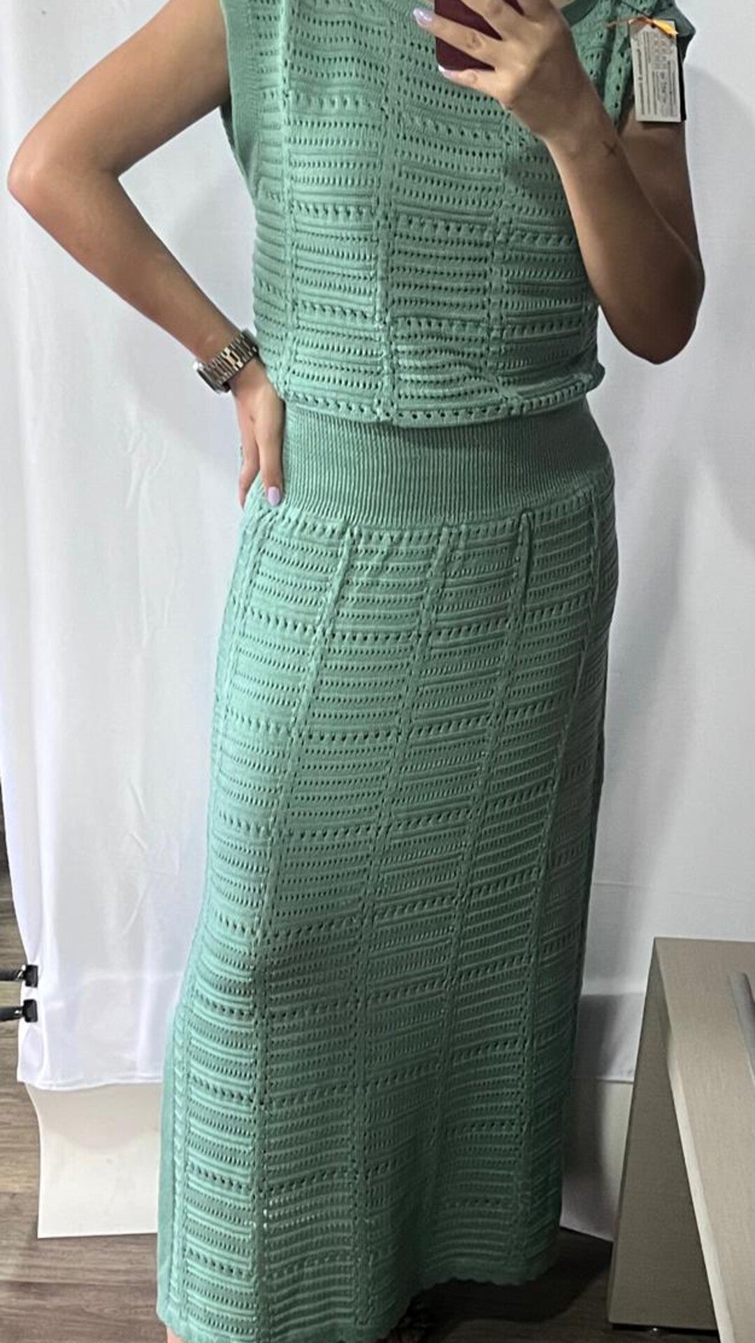 Conjunto Tricô Saia + Blusa