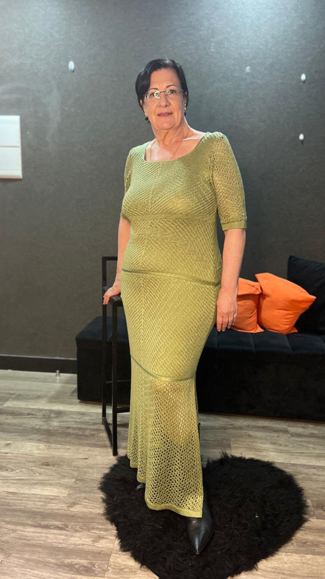 Vestido Tricô Manga PlusSize