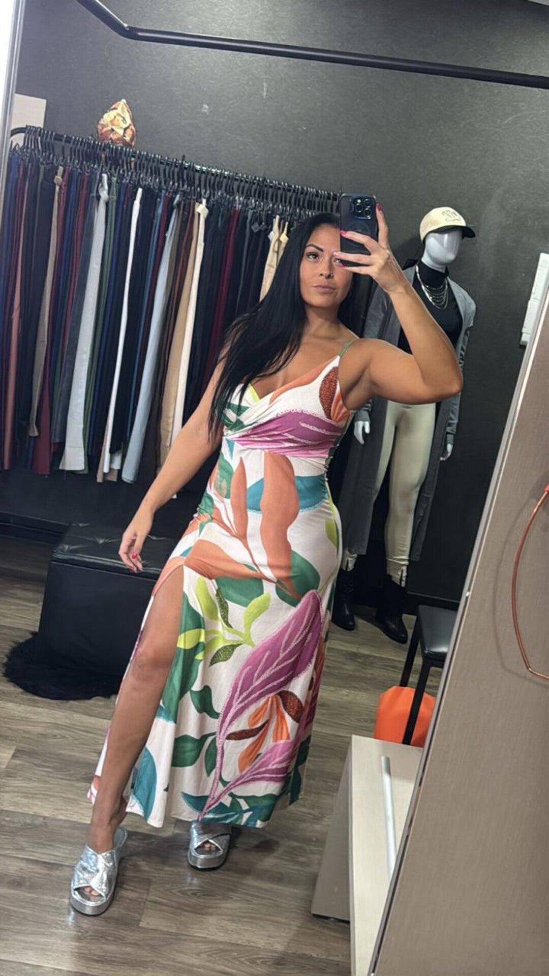 Vestido Longo Floral - Busto Trançado