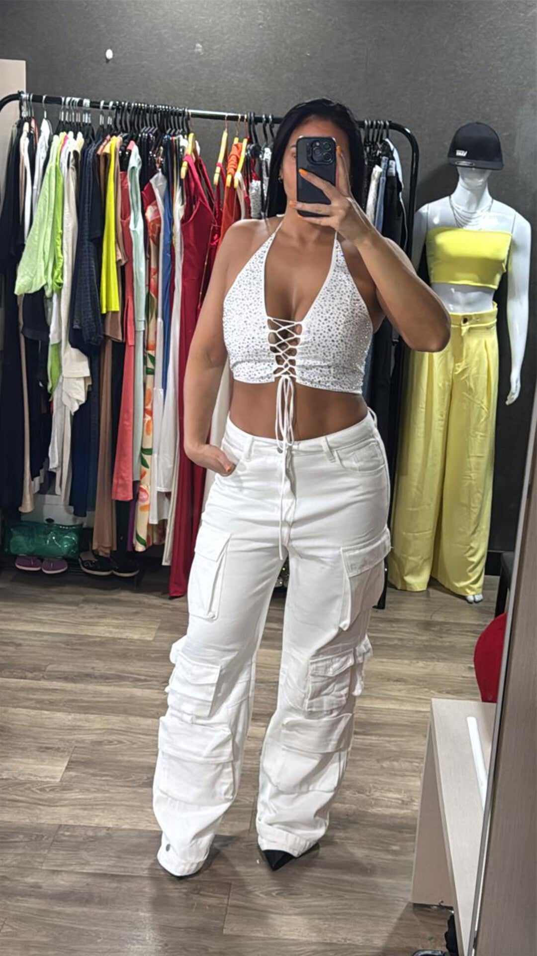 Cropped Frente Unica Strass