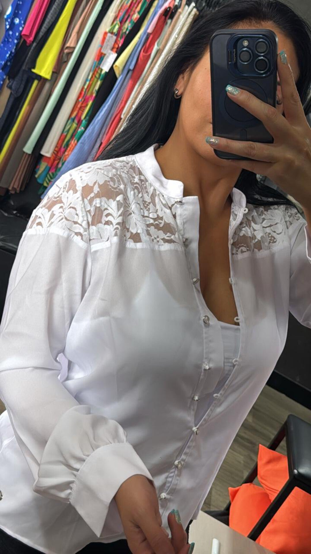 Camisa + Aplicação Renda CARMEN STEFFENS